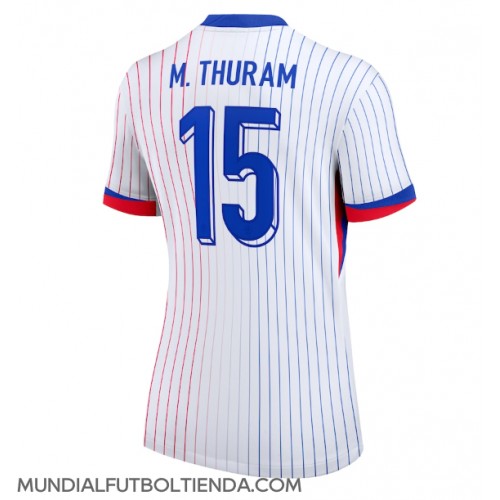 Camiseta Francia Marcus Thuram #15 Segunda Equipación Replica Eurocopa 2024 para mujer mangas cortas